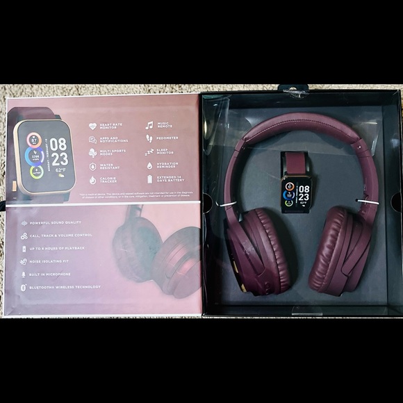 iTech Fusion 2 Unisex Burgundy Smart
Watch with Wireless Headphone - Picture 16 of 16